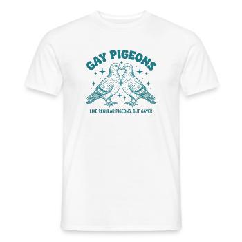Pride Month LGBTQ – Schwule Tauben - Männer T-Shirt - Weiß - Vorne - AI Model Male 178 dark (178cm)