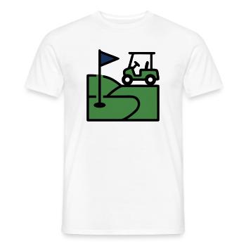 Golf Course Golf Cart Golf Club Golfer Men's Excursion - Men's T-Shirt - white - Front - AI Model Male 178 dark (178cm)