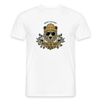 Groom's Last Night Party Bear - Men's T-Shirt - white - Front - AI Model Male 178 dark (178cm)
