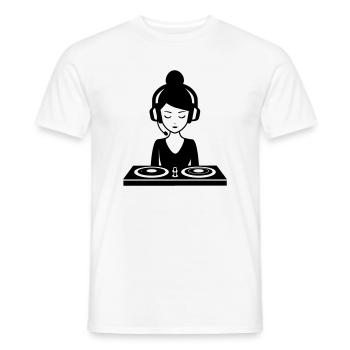 DJ Turntables Woman Festival - Men's T-Shirt - white - Front - AI Model Male 178 dark (178cm)