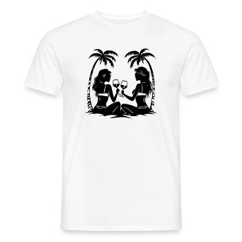 Vacationers Girls Party Palm Trees - Men's T-Shirt - white - Front - AI Model Male 178 dark (178cm)