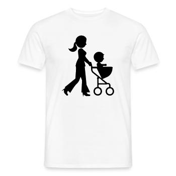 Mom stroller baby - Men's T-Shirt - white - Front - AI Model Male 178 dark (178cm)