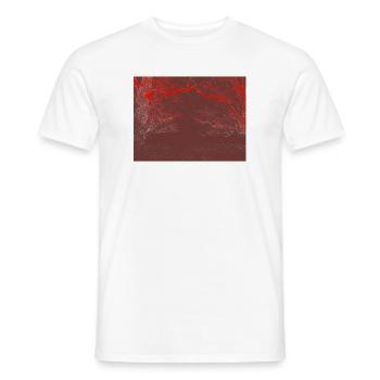 Roter Nebelwald – Abstrakter Wald - Männer T-Shirt - Weiß - Vorne - AI Model Male 178 dark (178cm)