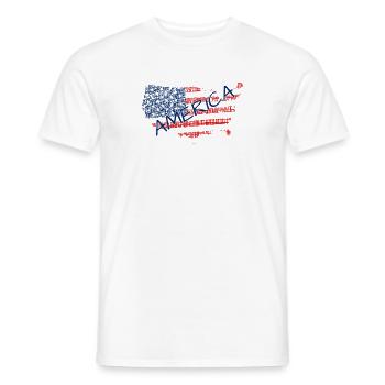 America Flag Lettering - Men's T-Shirt - white - Front - AI Model Male 178 dark (178cm)