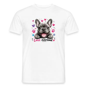  Love Overload Französische Bulldogge Herzchen - Männer T-Shirt - Weiß - Vorne - AI Model Male 178 dark (178cm)
