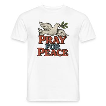 Pray for Peace Taube Vintage - Männer T-Shirt - Weiß - Vorne - AI Model Male 178 dark (178cm)