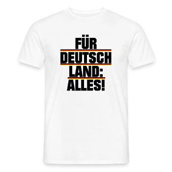 Für Deutschland: Alles! - Männer T-Shirt - Weiß - Vorne - AI Model Male 178 dark (178cm)