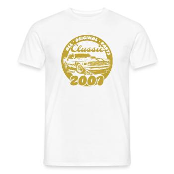 25. Geburtstag - Klassiker Musclecar 07/2001 - Männer T-Shirt - Weiß - Vorne - AI Model Male 178 dark (178cm)