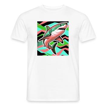 Shark - Men's T-Shirt - white - Front - AI Model Male 178 dark (178cm)