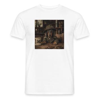 The hunting ground dachshund – hunting in style - Men's T-Shirt - white - Front - AI Model Male 178 dark (178cm)