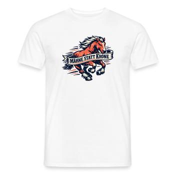 Maehne statt Krone Pferde-Statement - Männer T-Shirt - Weiß - Vorne - AI Model Male 178 dark (178cm)