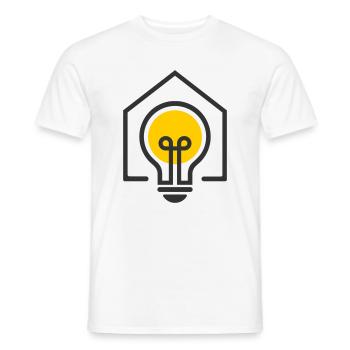 Elektriker Haus Glühbirne Motiv - Männer T-Shirt - Weiß - Vorne - AI Model Male 178 dark (178cm)