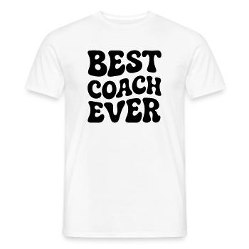 Meilleur coach rétro Typographie - T-shirt homme - blanc - Devant - AI Model Male 178 dark (178cm)