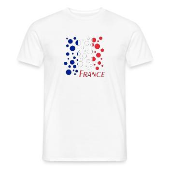 France Punktmuster Flagge - Männer T-Shirt - Weiß - Vorne - AI Model Male 178 dark (178cm)