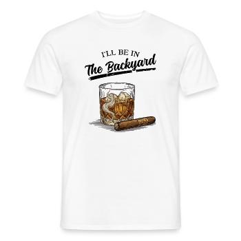 Verre à whisky et cigare - T-shirt homme - blanc - Devant - AI Model Male 178 dark (178cm)
