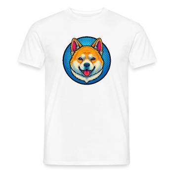 Shiba Inu (portrait/bande dessinée) - T-shirt homme - blanc - Devant - AI Model Male 178 dark (178cm)