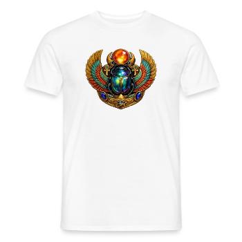 Golden Anubis Scarab Motif - Men's T-Shirt - white - Front - AI Model Male 178 dark (178cm)