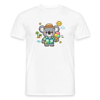 Koala im Hawaii-Hemd mit Eiscreme - Männer T-Shirt - Weiß - Vorne - AI Model Male 178 dark (178cm)