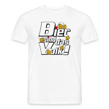 Bier ist das Volk Design - Männer T-Shirt - Weiß - Vorne - AI Model Male 178 dark (178cm)