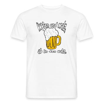 Hoppen und Malz Ab in den Hals - Männer T-Shirt - Weiß - Vorne - AI Model Male 178 dark (178cm)