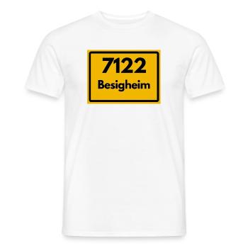ALTE POSTLEITZAHL 7122 PLZ 74354 BESIGHEIM BAWÜ - Männer T-Shirt - Weiß - Vorne - AI Model Male 178 dark (178cm)
