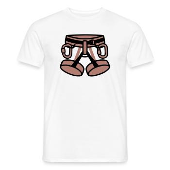 Harnais d’escalade Alpinisme Escalade Salle d’escalade - T-shirt homme - blanc - Devant - AI Model Male 178 dark (178cm)