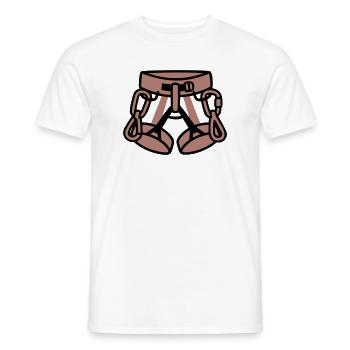 Harnais d’escalade Alpinisme Escalade Salle d’escalade - T-shirt homme - blanc - Devant - AI Model Male 178 dark (178cm)