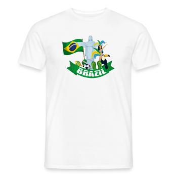 Maillot de football du Carnaval du Collège Brésil Rio - T-shirt homme - blanc - Devant - AI Model Male 178 dark (178cm)