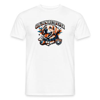 Golden Retriever Teamlogo Ball Knochen - Männer T-Shirt - Weiß - Vorne - AI Model Male 178 dark (178cm)