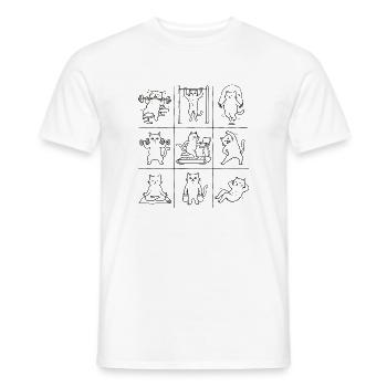 Cat Gym Motifs: 9 Panels - Men's T-Shirt - white - Front - AI Model Male 178 dark (178cm)