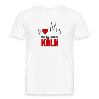 Mein Herz schlägt für Köln - Männer T-Shirt - Weiß - Vorne - AI Model Male 178 dark (178cm)