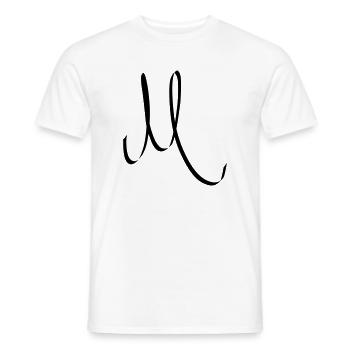 Buchstabe M - Männer T-Shirt - Weiß - Vorne - AI Model Male 178 dark (178cm)