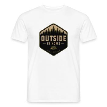 Outside is Home Outdoor - Männer T-Shirt - Weiß - Vorne - AI Model Male 178 dark (178cm)