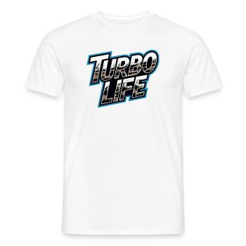Turbo Life Saying Car Tuning Camouflage - Men's T-Shirt - white - Front - AI Model Male 178 dark (178cm)