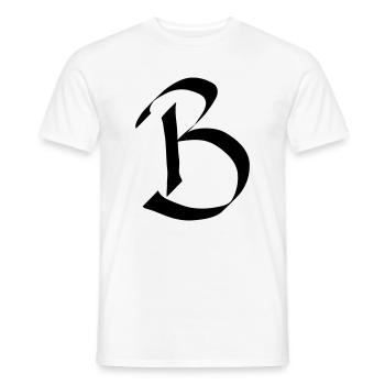 lettre B - T-shirt homme - blanc - Devant - AI Model Male 178 dark (178cm)