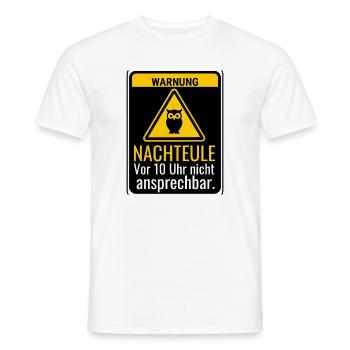 Warnung Nachteule Vor 10 Uhr nicht ansprechbar - Männer T-Shirt - Weiß - Vorne - AI Model Male 178 dark (178cm)