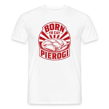 Born To Eat Pierogi - Men's T-Shirt - white - Front - AI Model Male 178 dark (178cm)