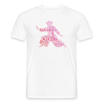The Aikido students and Aikido fit together - Men's T-Shirt - white - Front - AI Model Male 178 dark (178cm)
