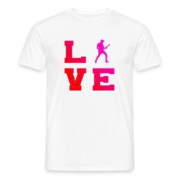 Geschenkidee für einen Gitarrenspieler mit Gitarre - Männer T-Shirt - Weiß - Vorne - AI Model Male 178 dark (178cm)