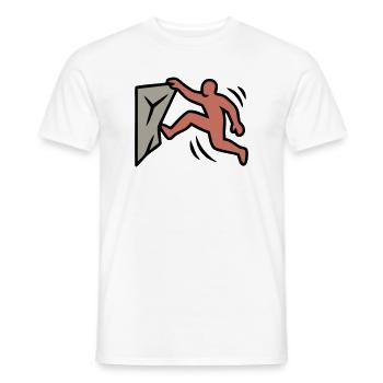 Boulderer Jump Climbing Bouldering Sports - Men's T-Shirt - white - Front - AI Model Male 178 dark (178cm)