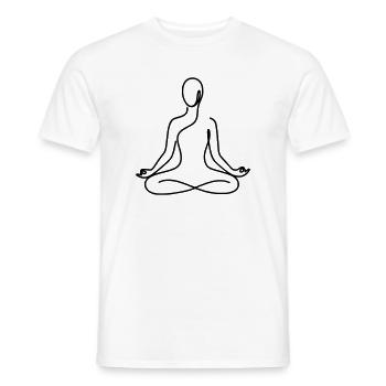 Yoga Design minimaliste - T-shirt homme - blanc - Devant - AI Model Male 178 dark (178cm)