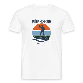 Möhnesee SUP Feierabend Retro Sunset Paddler - Männer T-Shirt - Weiß - Vorne - AI Model Male 178 dark (178cm)