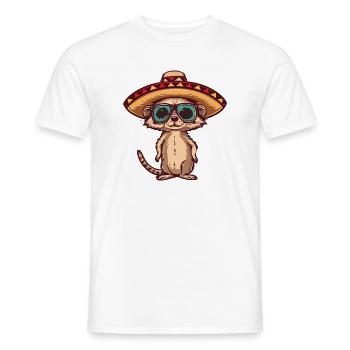 Meerkat Funny Sombrero - Men's T-Shirt - white - Front - AI Model Male 178 dark (178cm)