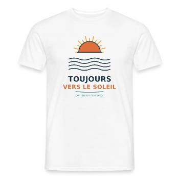 Toujours vers le soleil tournesol marin - T-shirt homme - blanc - Devant - AI Model Male 178 dark (178cm)
