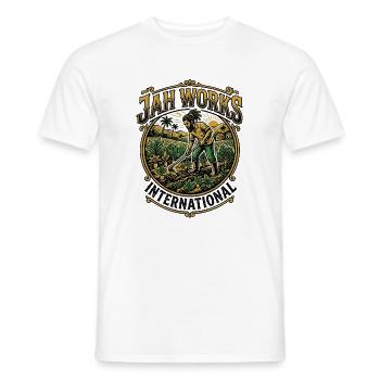 Jah Works International - Männer T-Shirt - Weiß - Vorne - AI Model Male 178 dark (178cm)