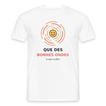 Ondes Positives Sourire - T-shirt homme - blanc - Devant - AI Model Male 178 dark (178cm)