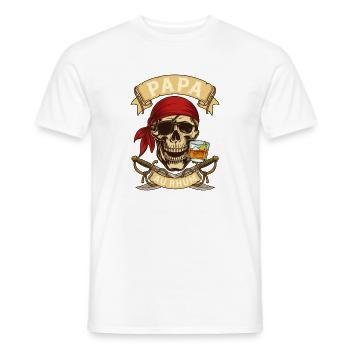 Papa Au Rhum Pirate Crâne Humour Fête Des Pères - T-shirt homme - blanc - Devant - AI Model Male 178 dark (178cm)