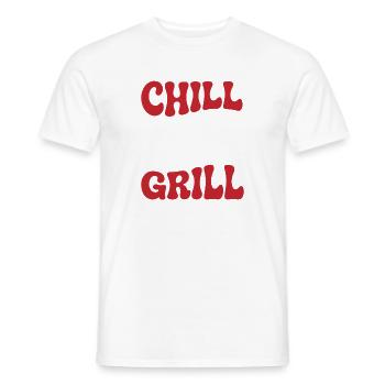 Chillen und Grillen - Männer T-Shirt - Weiß - Vorne - AI Model Male 178 dark (178cm)