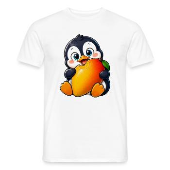 Süßer Pinguin Cartoon Sommer Mango Kawaii - Männer T-Shirt - Weiß - Vorne - AI Model Male 178 dark (178cm)