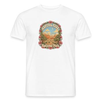 Parc national de Capitol Reef, États-Unis, Vintage de l’Utah - T-shirt homme - blanc - Devant - AI Model Male 178 dark (178cm)